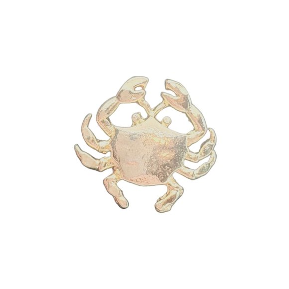 CRAB FIGURAL GOLD CLUTCH PIN BROOCH TIE TACK LAPEL BROACH GOLDTONE VTG Ballou - Picture 10 of 13